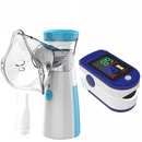 Portable Mesh Nebulizer + Digital Pulse Oximeter - Silent Portable with Auto-Cleaning for Adults and Children £22.50