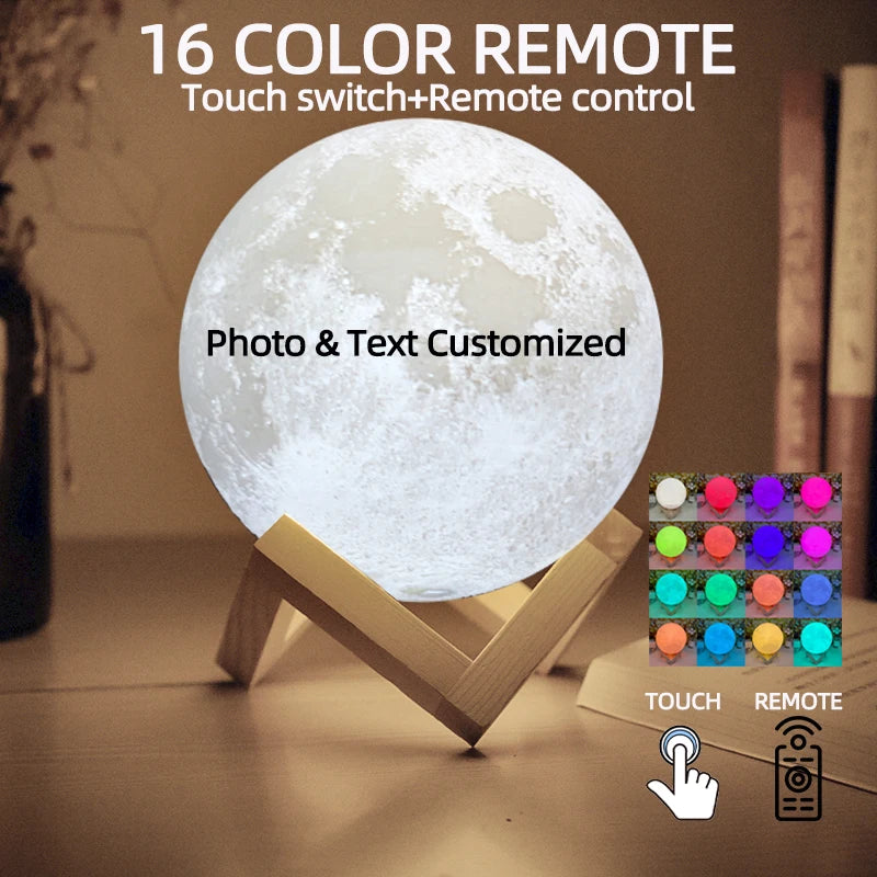 3D Printing Moon Lamp Personalized Photo