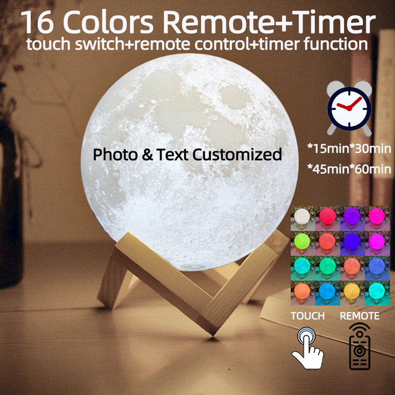 3D Printing Moon Lamp Personalized Photo