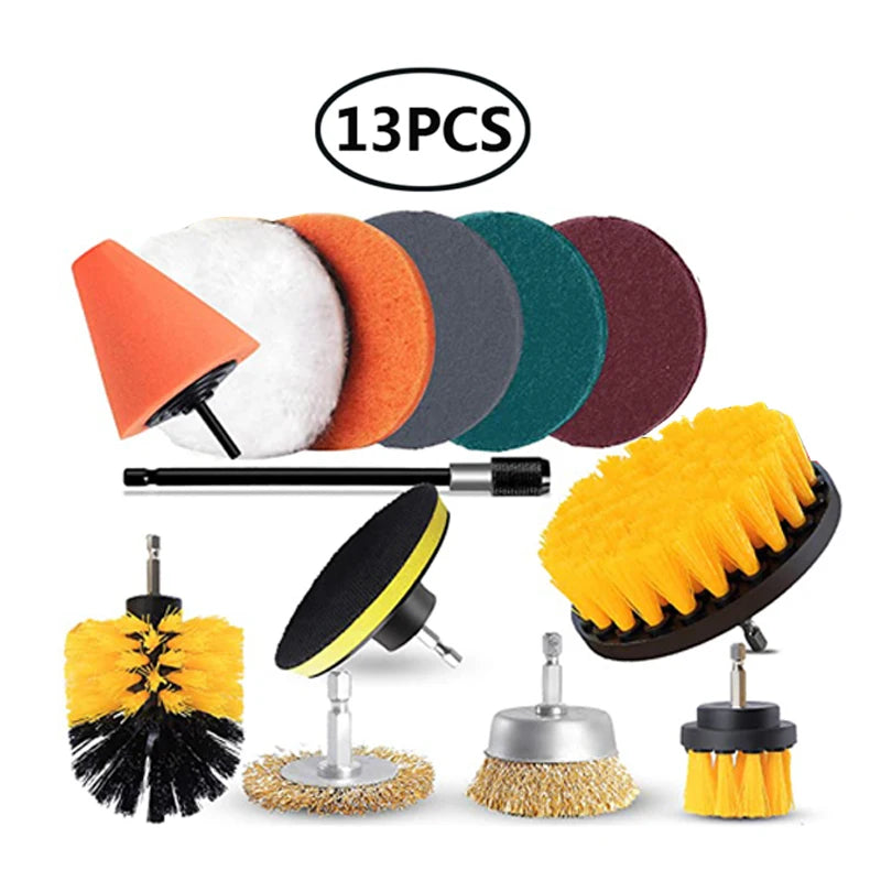 Electric Cleaning Kit – Multi-purpose Brushes and Sponges for Home and Car Cleaning