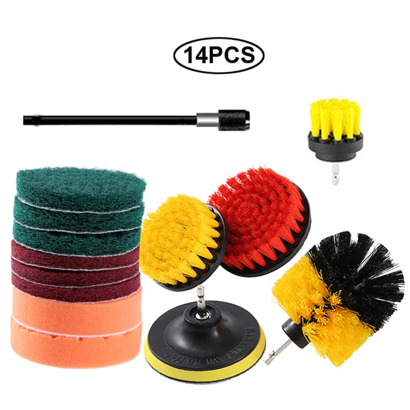 Electric Cleaning Kit – Multi-purpose Brushes and Sponges for Home and Car Cleaning