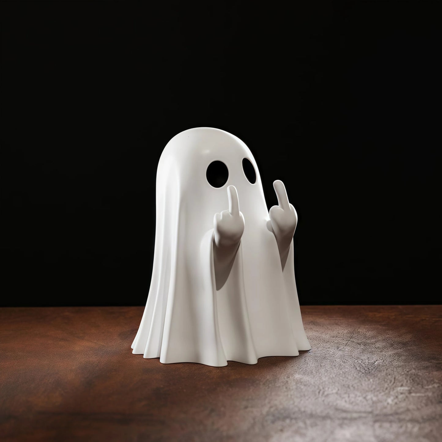 Cute Middle Finger Ghost Statue