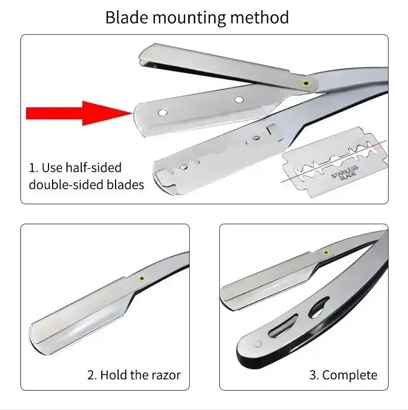 Foldable Razor | Manual Shaver with Handle and Replaceable Blades