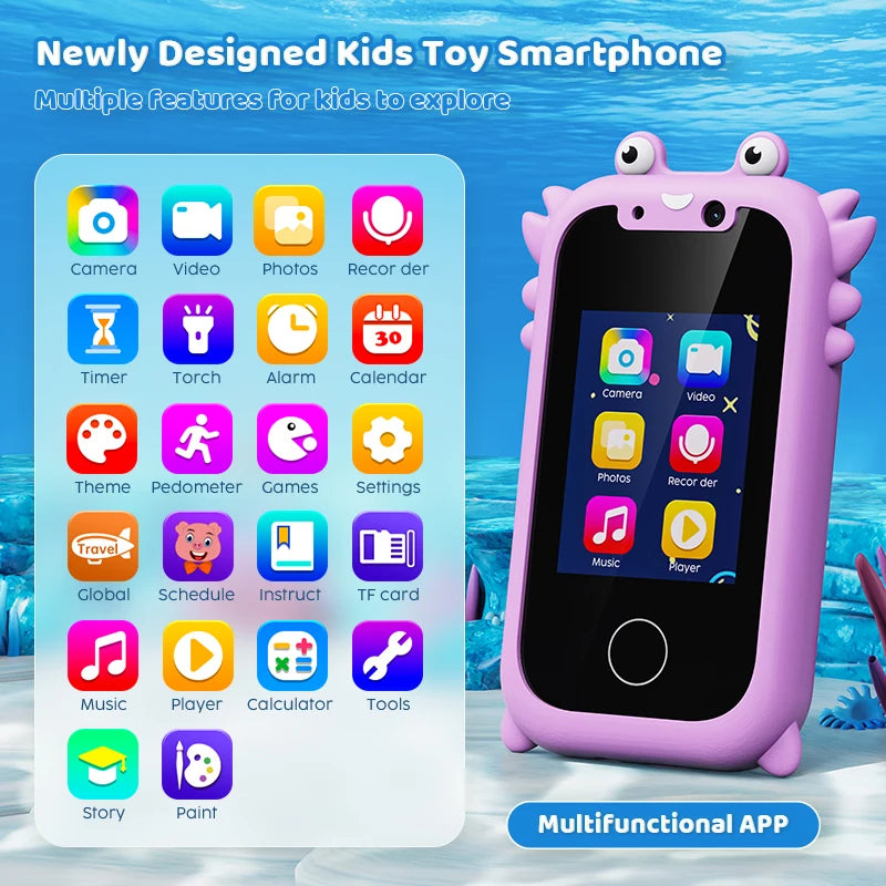 Kids Educational Smartphone with Dual Camera and MP3 - Safe and Interactive Toy for Kids