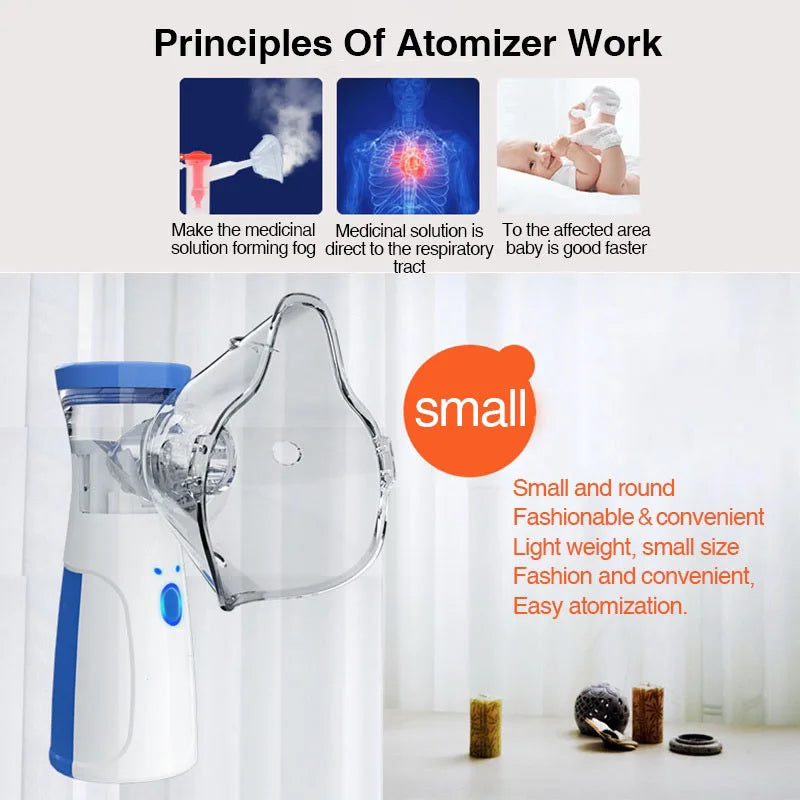 Silent Portable Nebulizer with Auto-Cleaning for Adults and Children