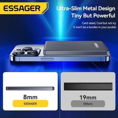 Essager Thin Magnetic Wireless Power Bank 20W 5000mAh – Portable Fast Charging for iPhone