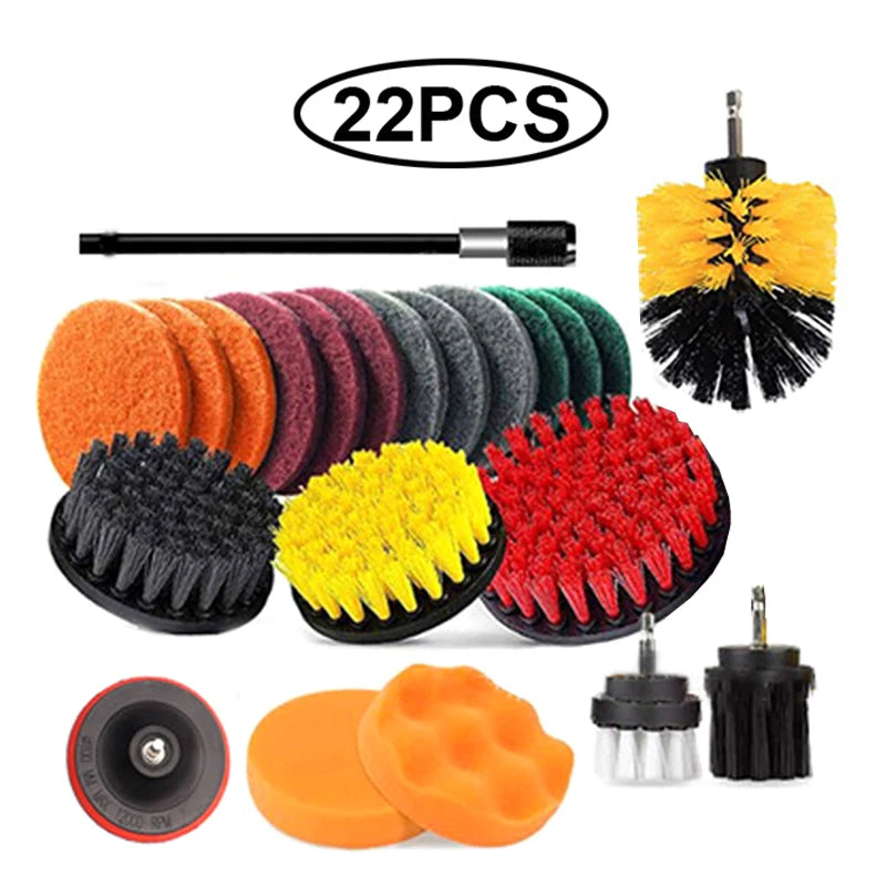 Electric Cleaning Kit – Multi-purpose Brushes and Sponges for Home and Car Cleaning