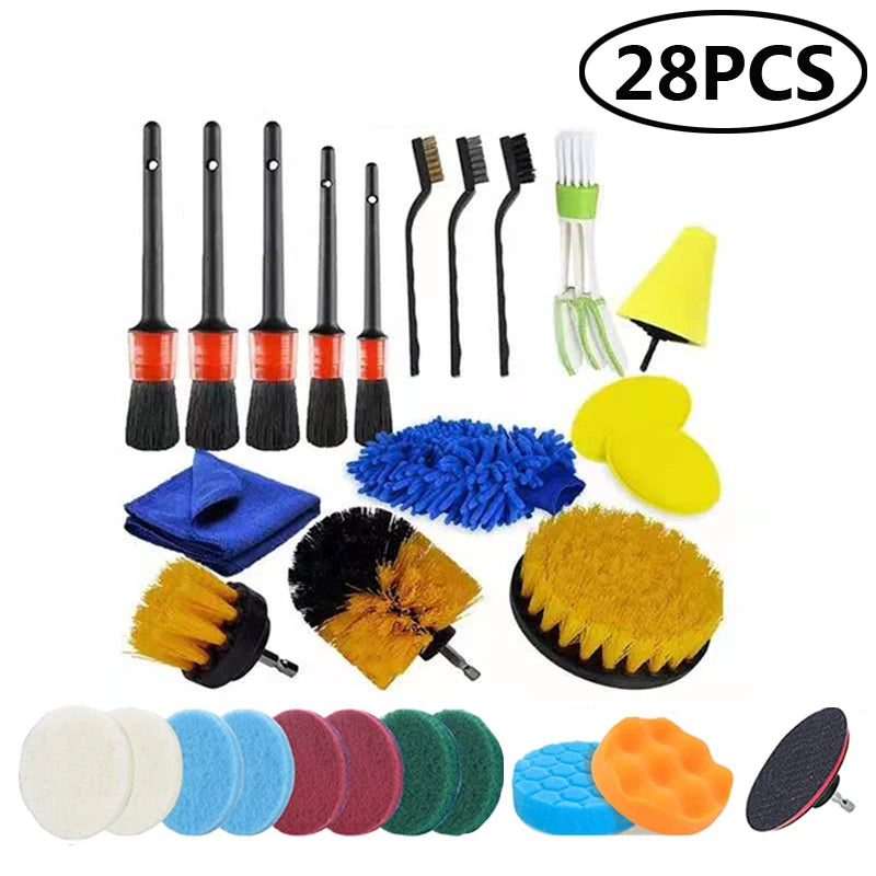 Electric Cleaning Kit – Multi-purpose Brushes and Sponges for Home and Car Cleaning