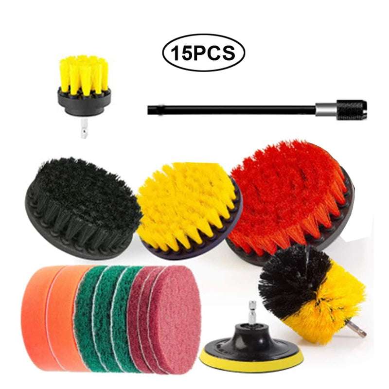 Electric Cleaning Kit – Multi-purpose Brushes and Sponges for Home and Car Cleaning