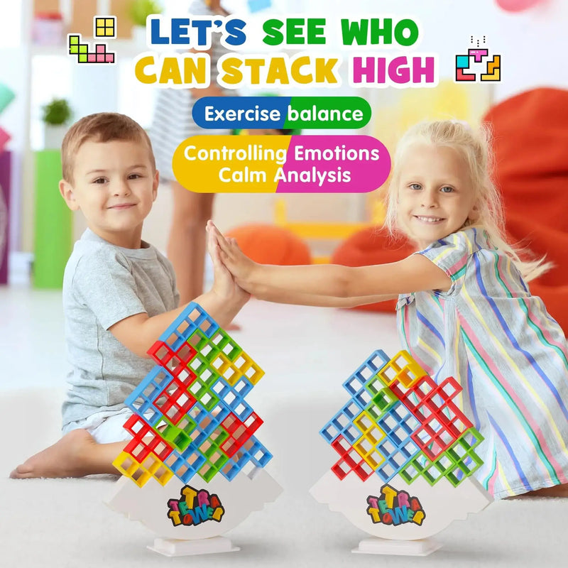 Tetra Tower Fun Balance Stacking Building Blocks Board