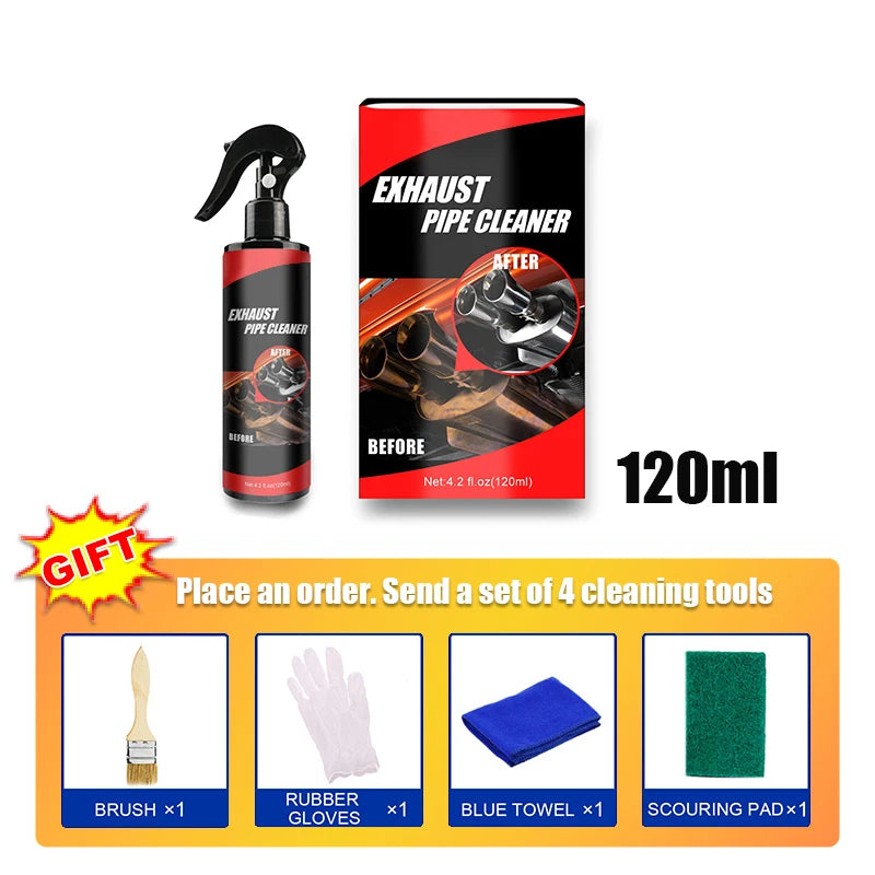 Car Exhaust Pipe Cleaner Kit - Rust Remover & Long-Lasting Shine