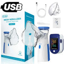 Portable Mesh Nebulizer + Digital Pulse Oximeter - Silent Portable with Auto-Cleaning for Adults and Children £22.50
