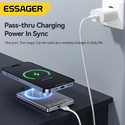 Essager Thin Magnetic Wireless Power Bank 20W 5000mAh – Portable Fast Charging for iPhone