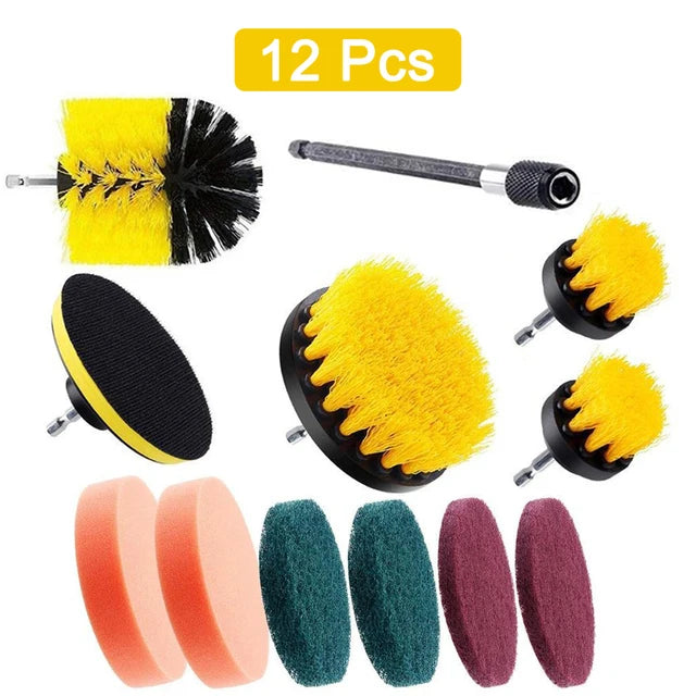 Electric Cleaning Kit – Multi-purpose Brushes and Sponges for Home and Car Cleaning