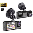 3-Channel Full HD 1080P Dash Cam with Night Vision and Parking Monitor