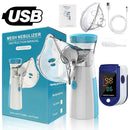 Portable Mesh Nebulizer + Digital Pulse Oximeter - Silent Portable with Auto-Cleaning for Adults and Children £22.50