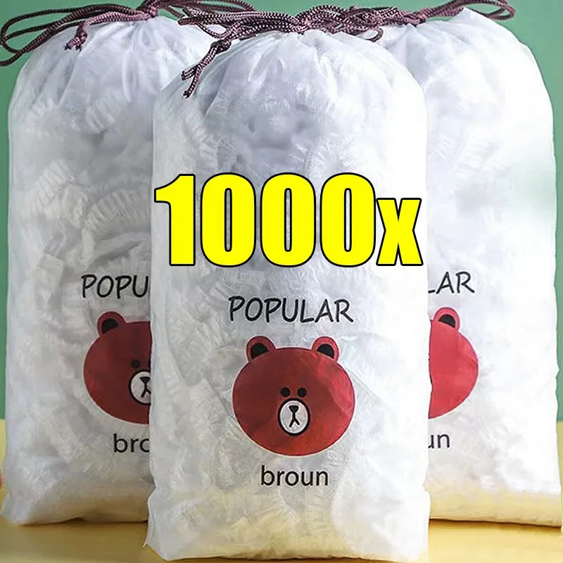 Transparent Disposable Food Covers Plastic Fresh-keeping Saran Warp Food Cover Elastic Shoe Cover Shower Headgear Bags Wholesale