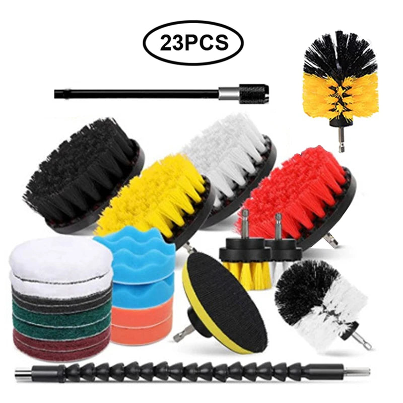 Electric Cleaning Kit – Multi-purpose Brushes and Sponges for Home and Car Cleaning