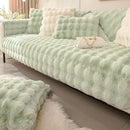 Artificial Rabbit Fur Sofa Cover Non-slip and Dustproof Thick Soft Couch Cover