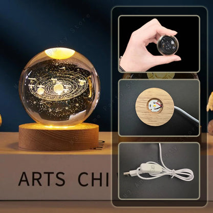 3D Crystal Ball Night Light LED Lamp