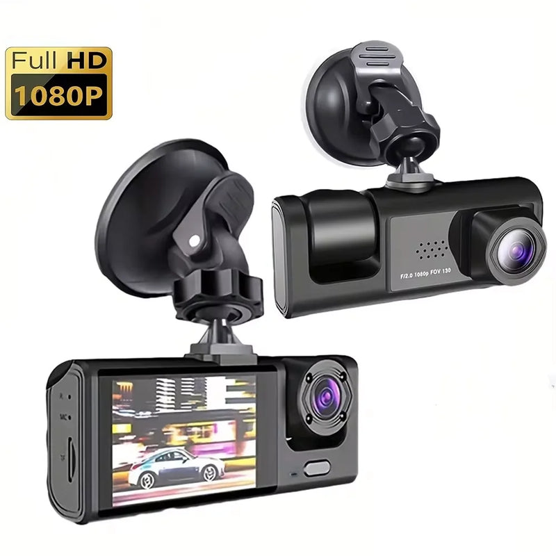 3-Channel Full HD 1080P Dash Cam with Night Vision and Parking Monitor