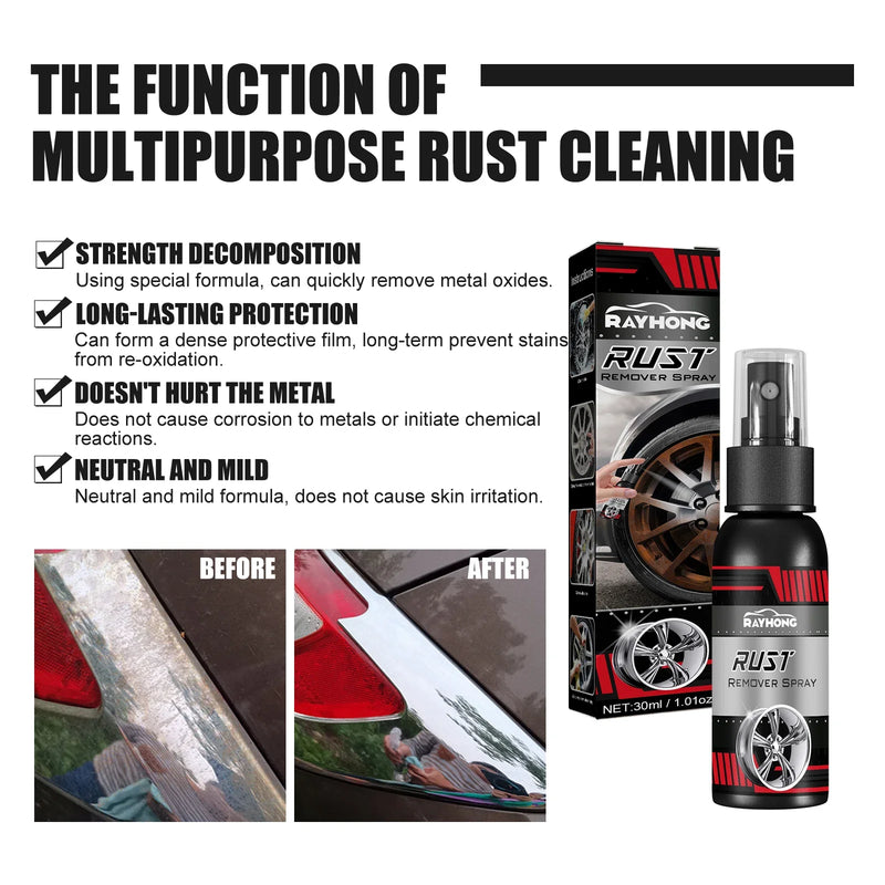 Multi-Purpose Rust Remover Spray - Metal Surface Cleaner for Car Maintenance