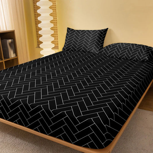 Harrow Geometric Printed Sheet – Comfort and Style for Your Bedroom
