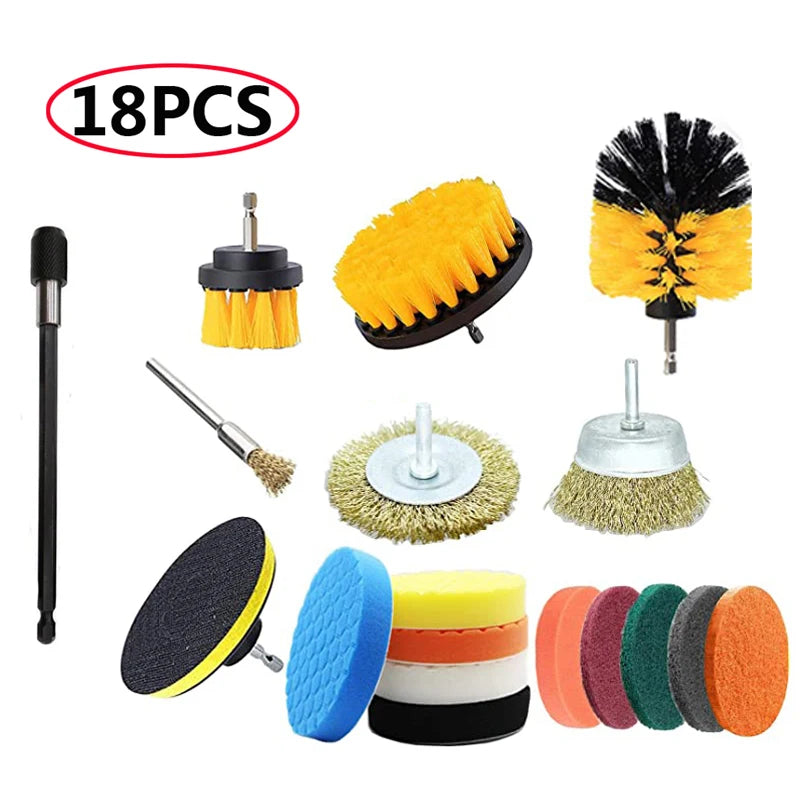 Electric Cleaning Kit – Multi-purpose Brushes and Sponges for Home and Car Cleaning