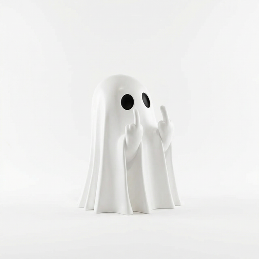 Cute Middle Finger Ghost Statue